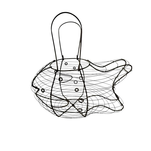 Metal Wired Fish Egg Basket: Farmhouse, Rustic, Beach House Decor 1980’s - Picture 3 of 3